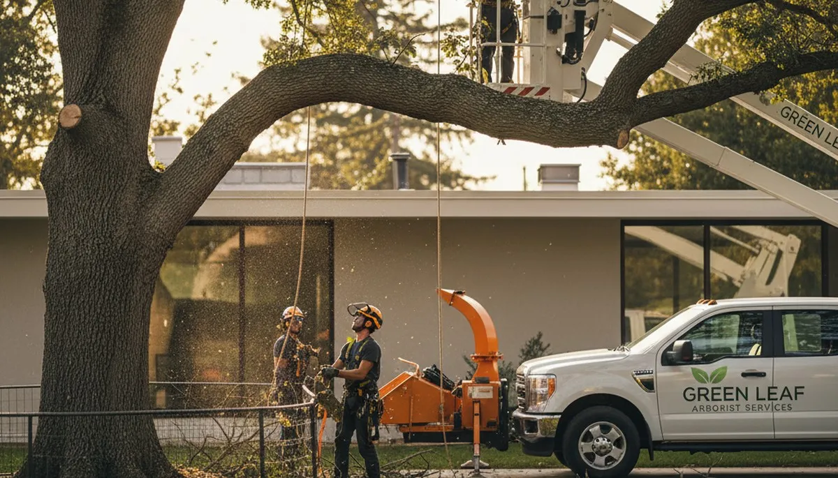 Arborist pruning large maple tree in Buffalo, NY for Chop Chop Tree professional tree care service